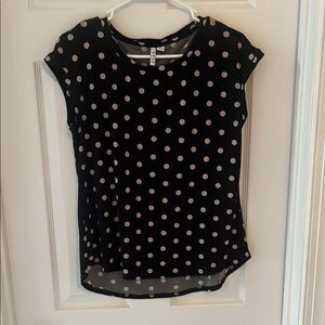 Elle Black and White Fitted Cap Sleeve Blouse